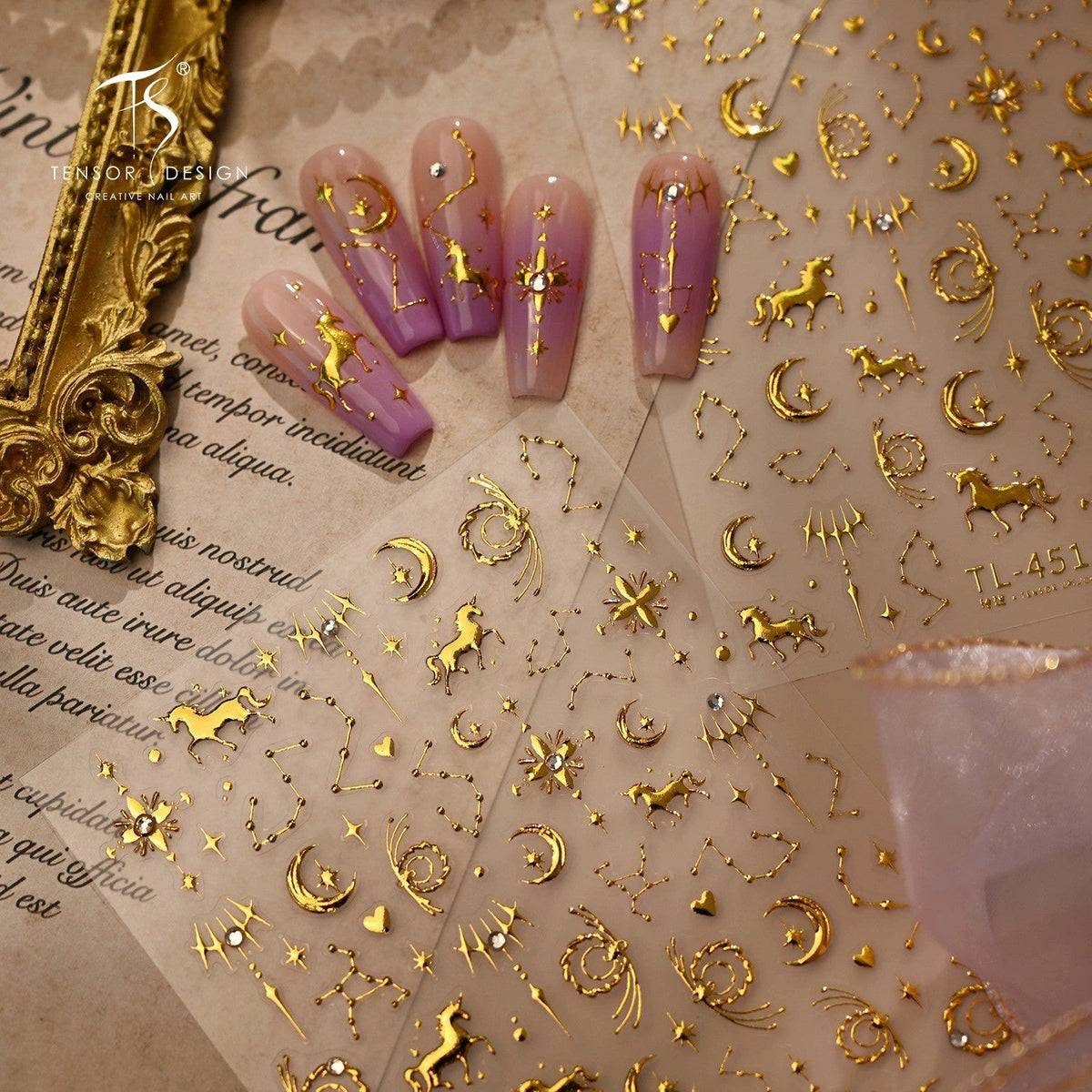 Hello Claws | Gold Pony Nail Deco Sticker