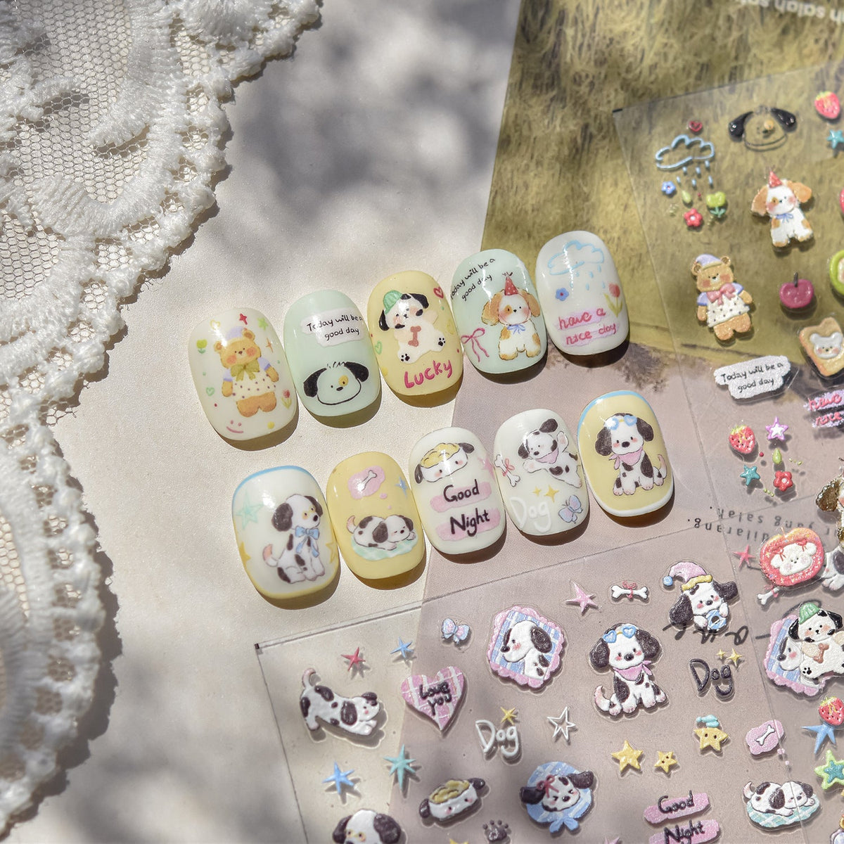 Hello Claws | Apple And Puppy Nail Deco StickerÂ