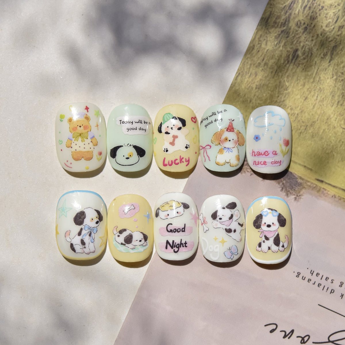Hello Claws | Apple And Puppy Nail Deco StickerÂ