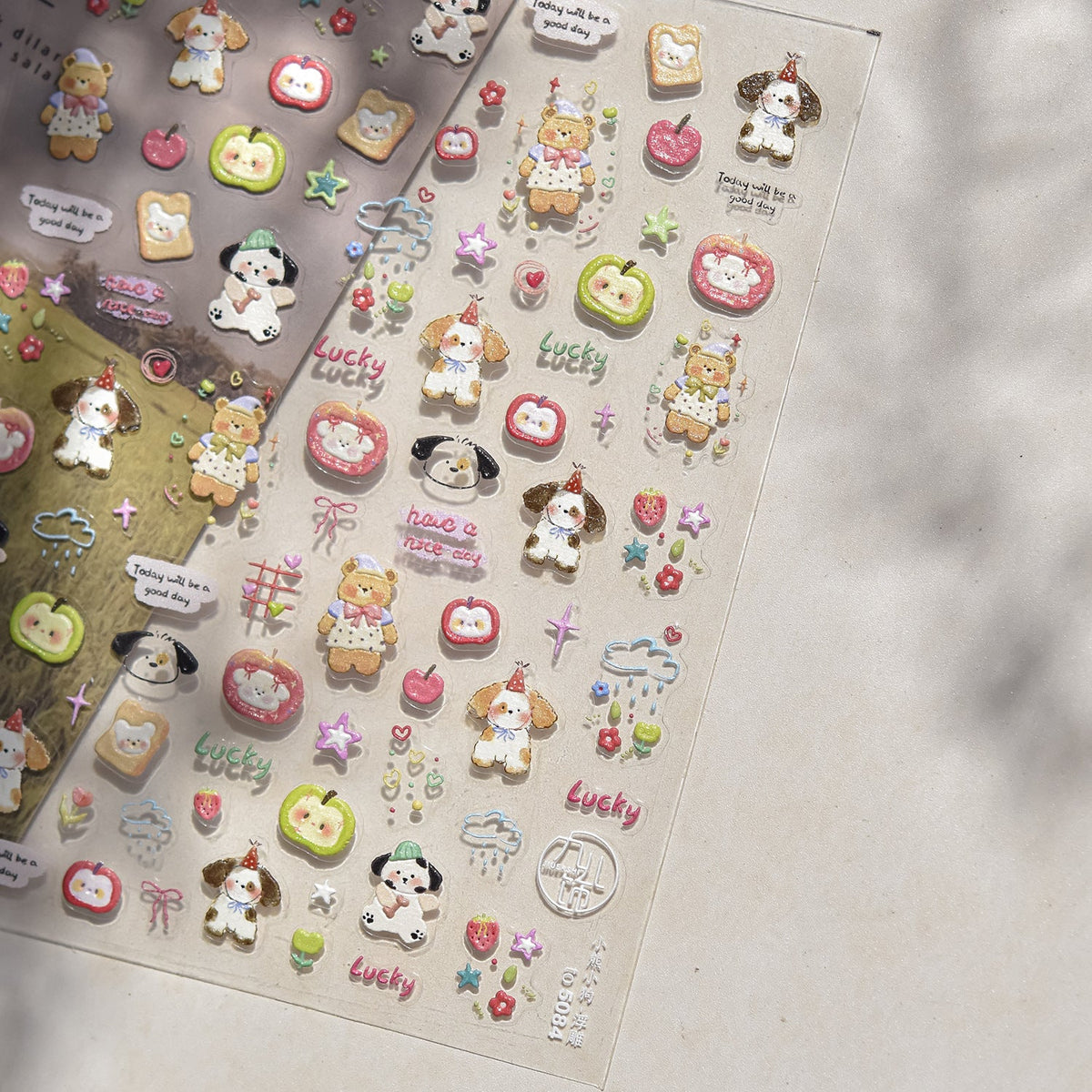 Hello Claws | Apple And Puppy Nail Deco StickerÂ