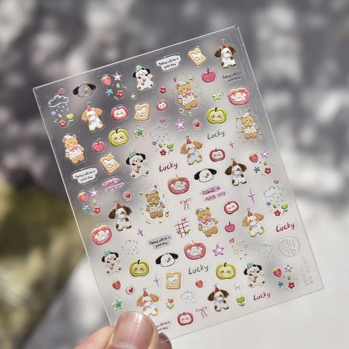 Hello Claws | Apple And Puppy Nail Deco StickerÂ
