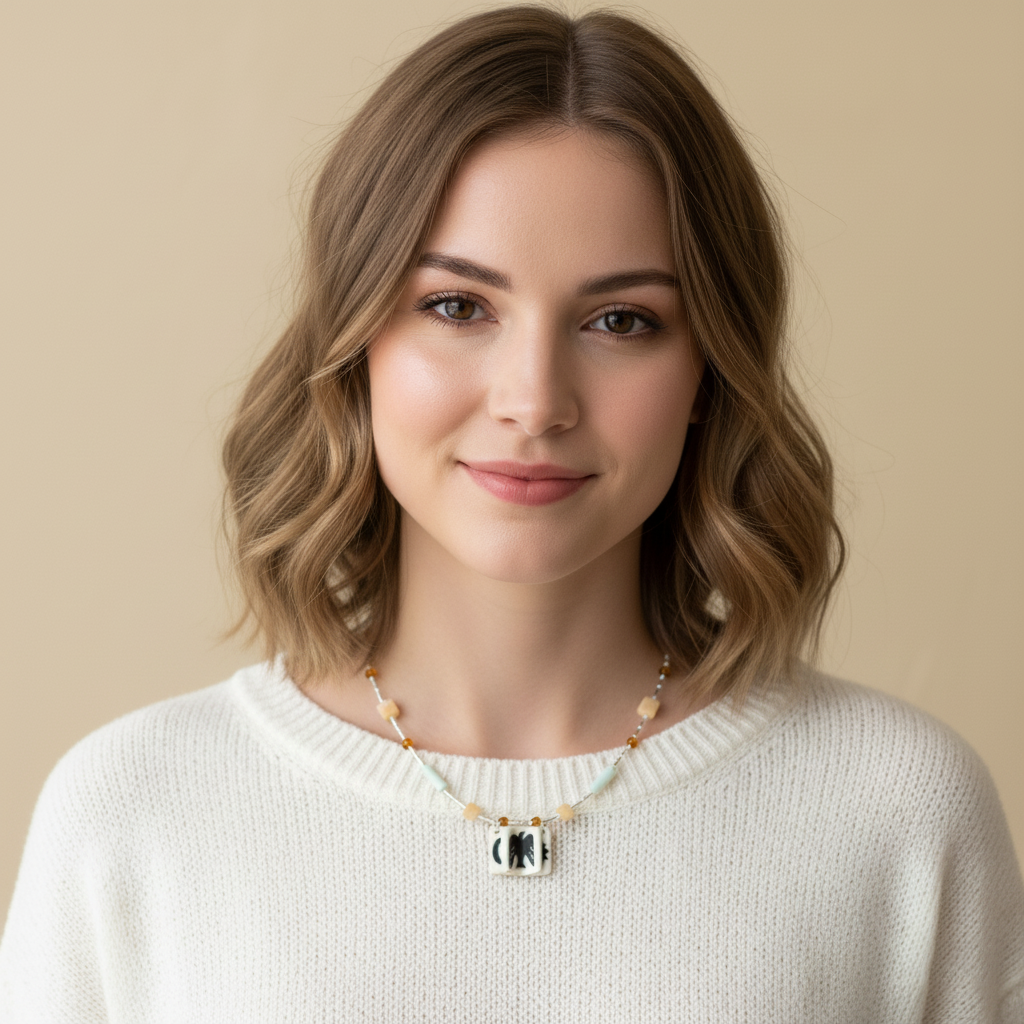 Her Market | Story Keeper Black Bird Ceramic Necklace