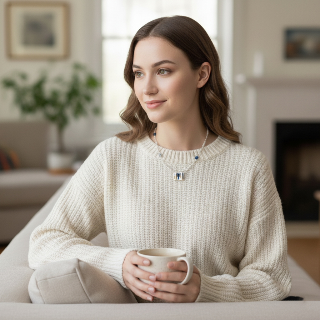 Her Market | Story Keeper Blue Bird Ceramic Necklace