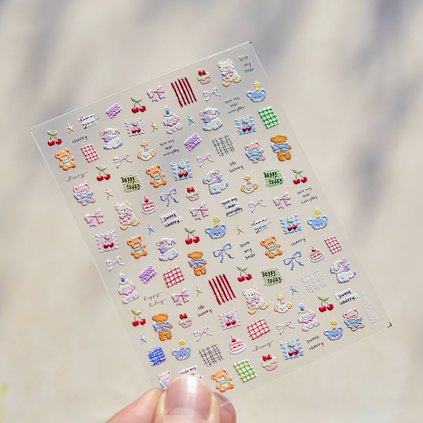 Hello Claws | Cherry Bear Nail Deco Sticker
