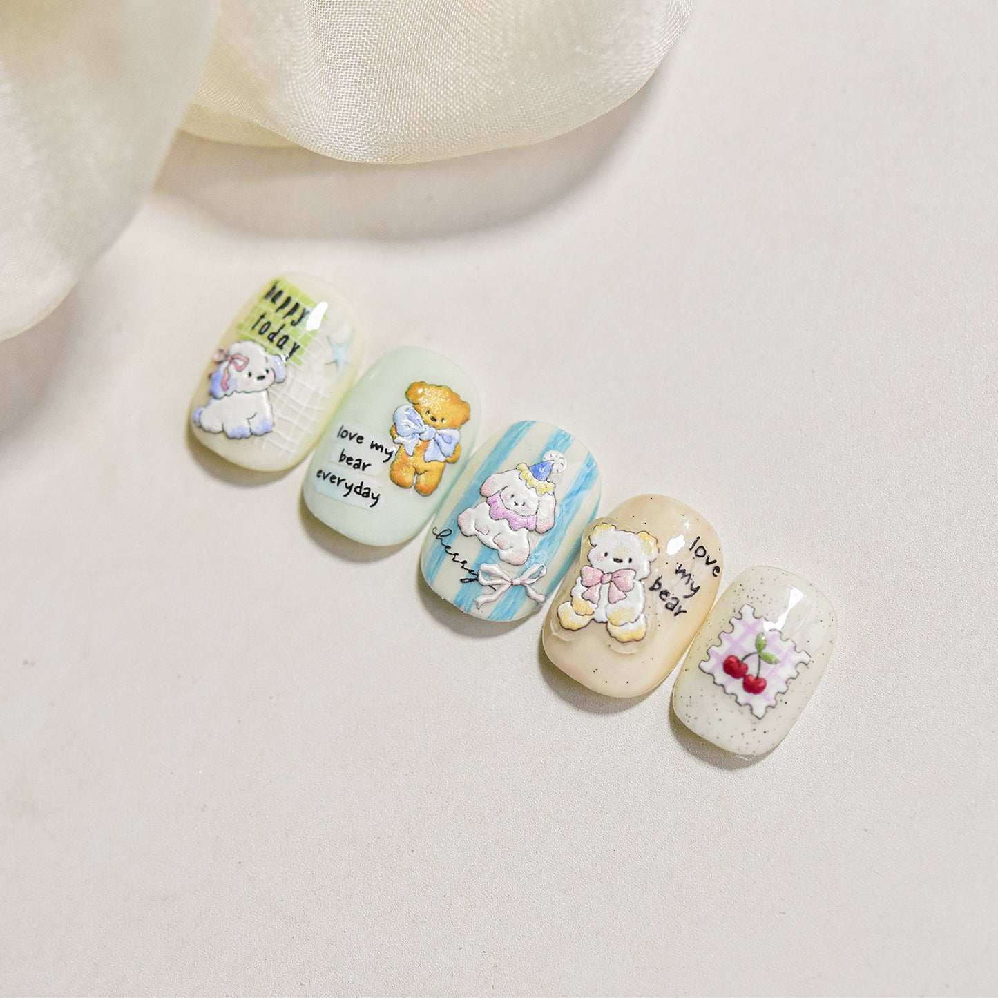 Hello Claws | Cherry Bear Nail Deco Sticker