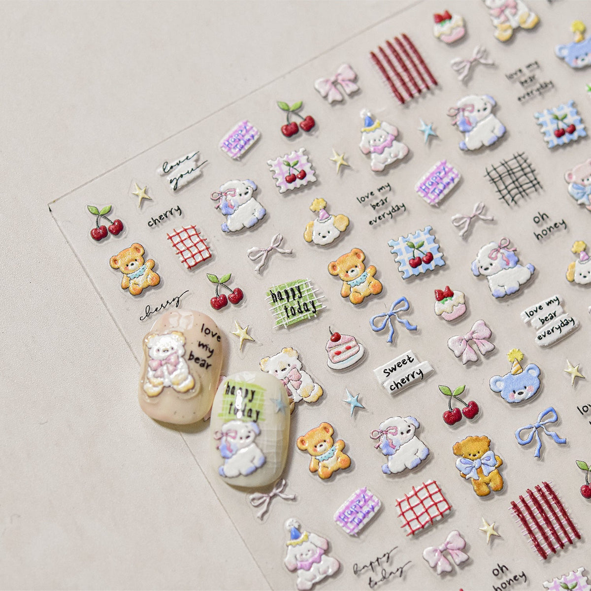 Hello Claws | Cherry Bear Nail Deco Sticker
