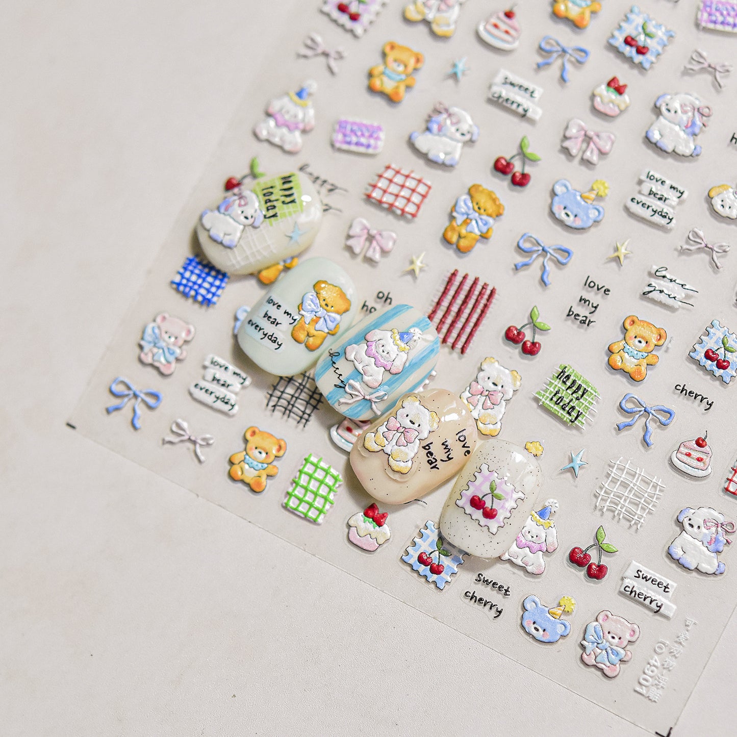 Hello Claws | Cherry Bear Nail Deco Sticker