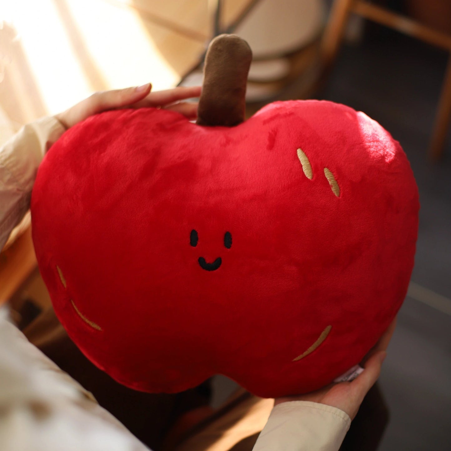 Daily White | Heart Apple Plush Pillow
