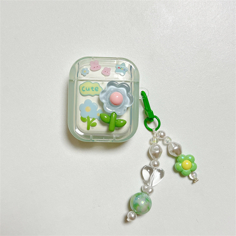 Flower Rabbit Clear Airpods case