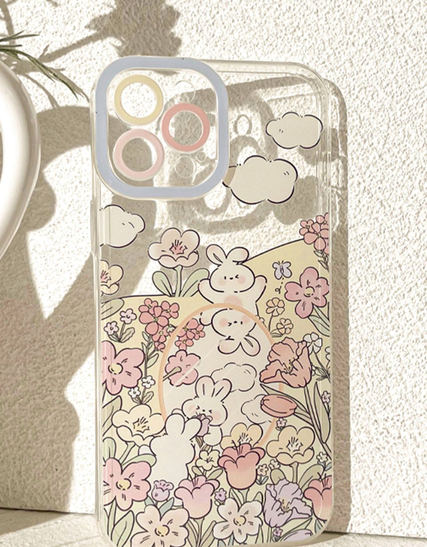 Spring Tulip Garden Bunny iPhone case
