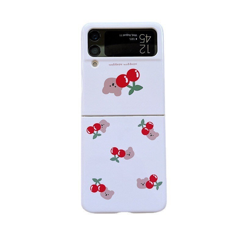 Orange and Cherry Bear Samsung Galaxy Z Flip 3 Phone Case