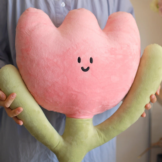 Daily White | Pink Tulip Plush Pillow