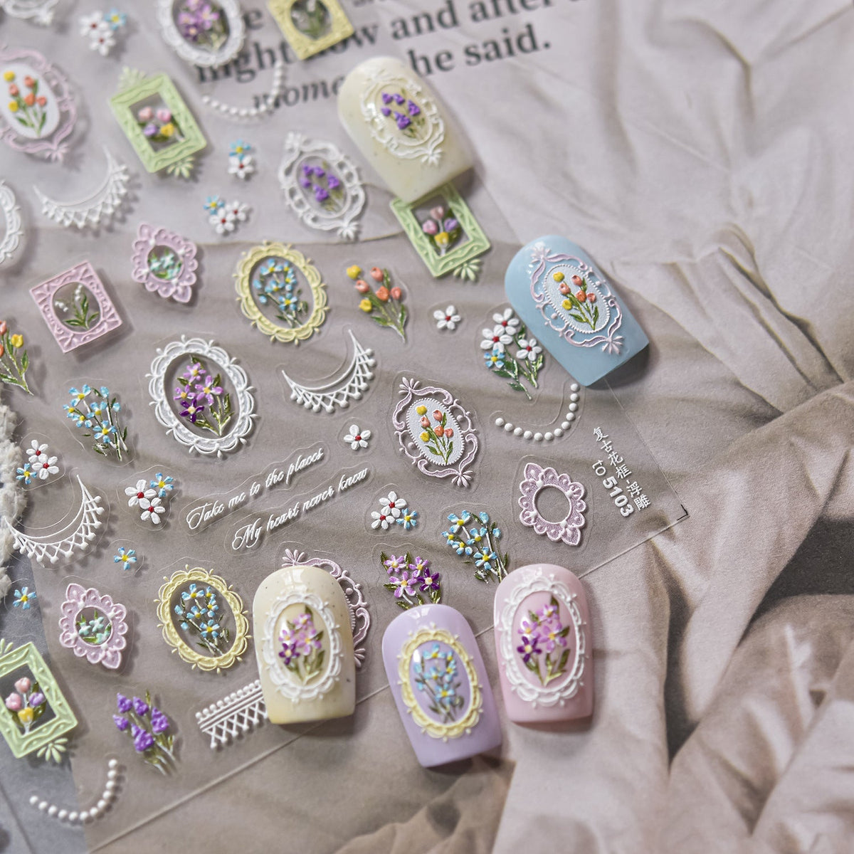 Hello Claws | Lace And Flower Nail Deco Sticker