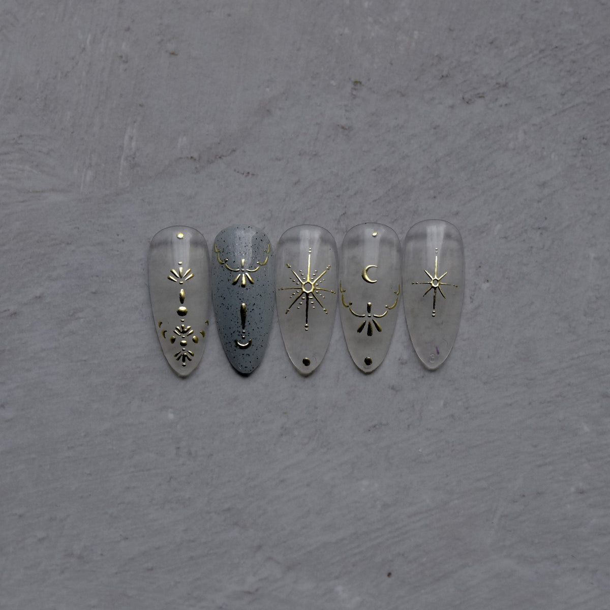 Hello Claws | Moon And Star Gold Silver Nail Deco Sticker