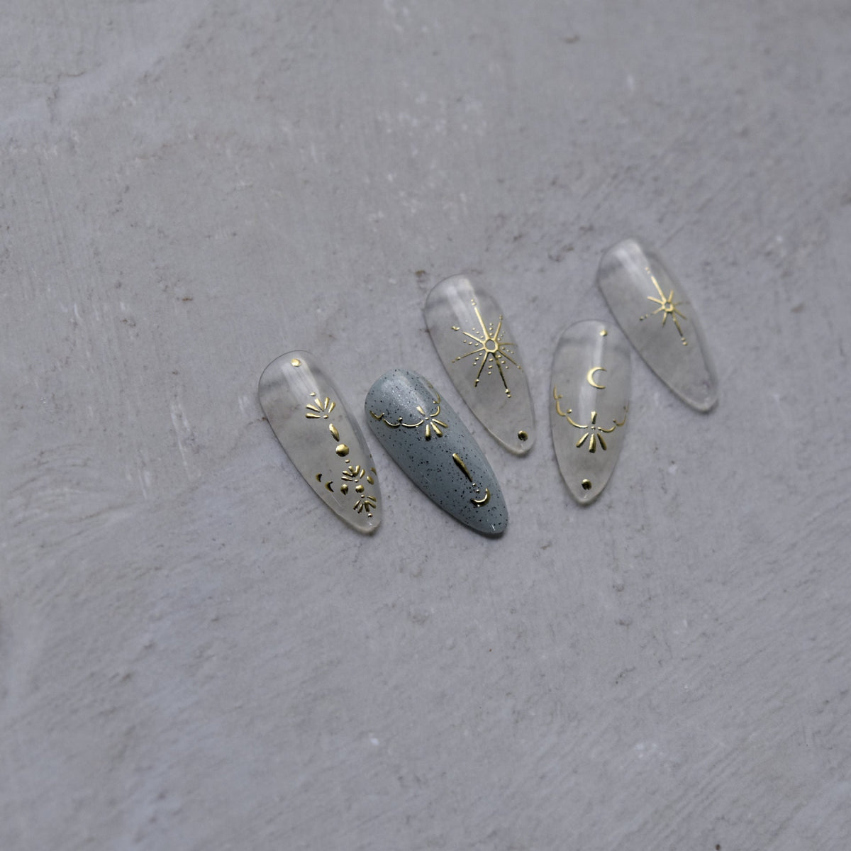 Hello Claws | Moon And Star Gold Silver Nail Deco Sticker