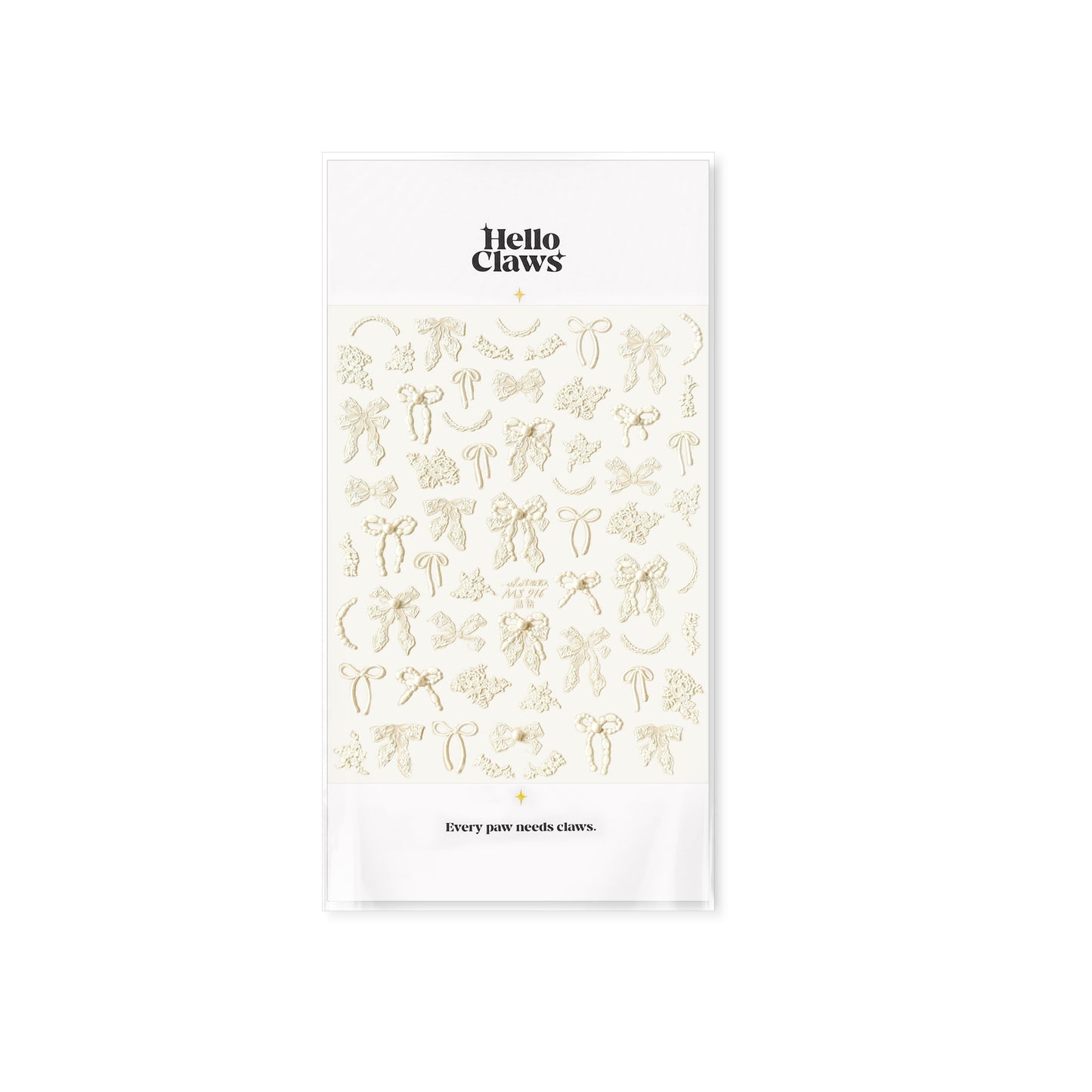 Hello Claws | White Bowknot Nail Deco Sticker