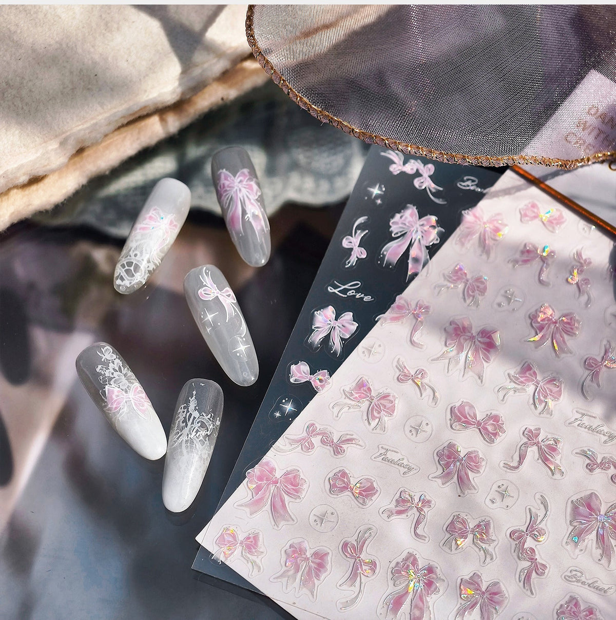 Hello Claws | Pink Bowknot Nail Deco Sticker