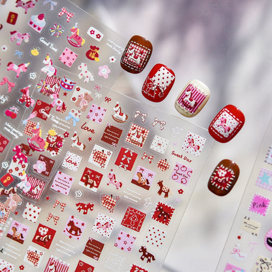 Hello Claws | Red Pony Nail Deco Sticker