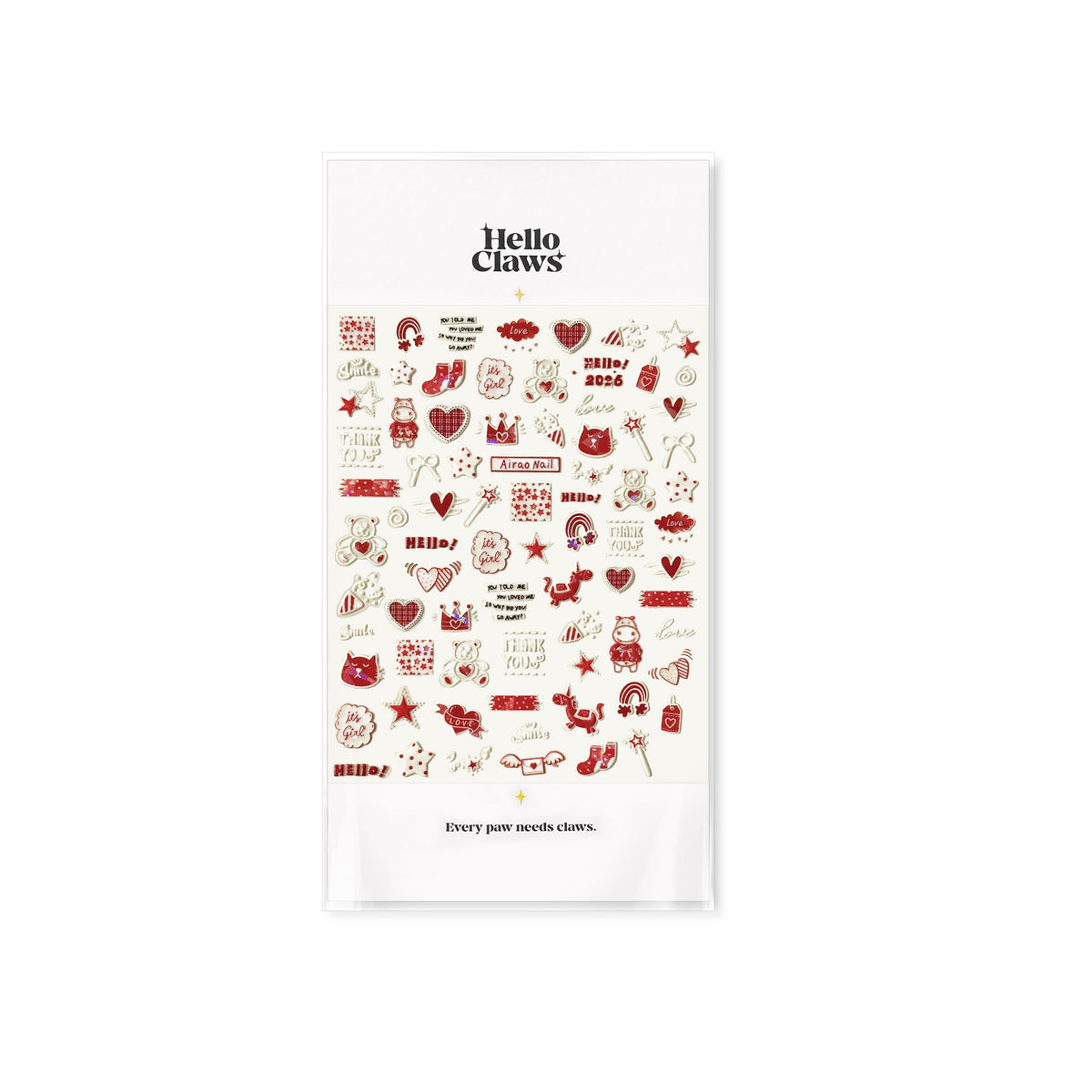 Hello Claws | Red Graffiti Nail Deco Sticker