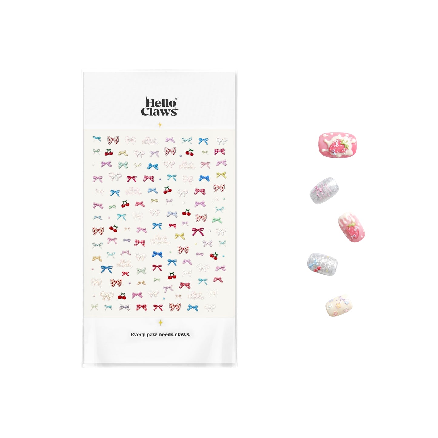 Hello Claws | Mini Colourful Bowknot And Cherry Nail Deco Sticker