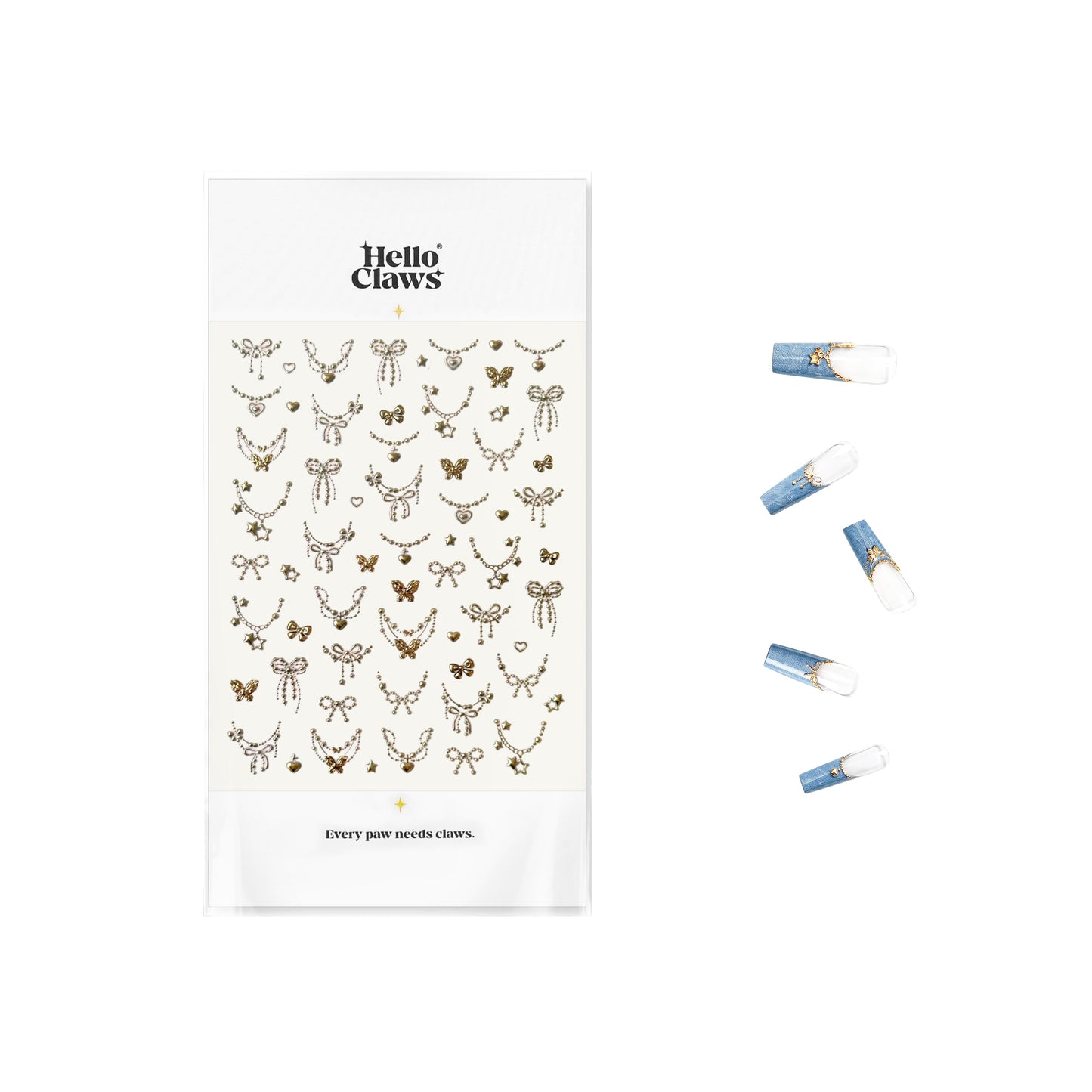 Hello Claws | Gold French-style Necklace Nail Deco Sticker