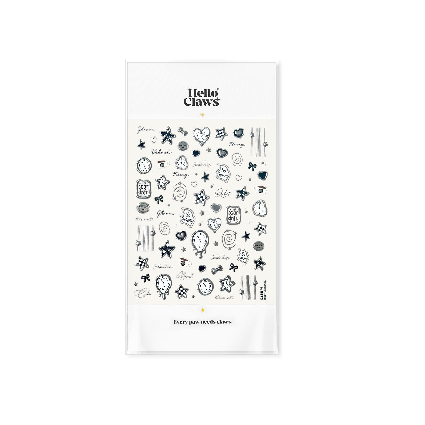 Hello Claws | Silver Cool Girl Nail Deco Sticker