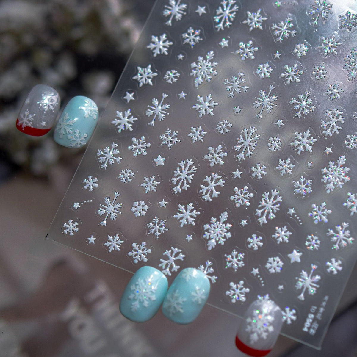 Hello Claws | Winter Snow Shimmer Powder Nail Deco Sticker