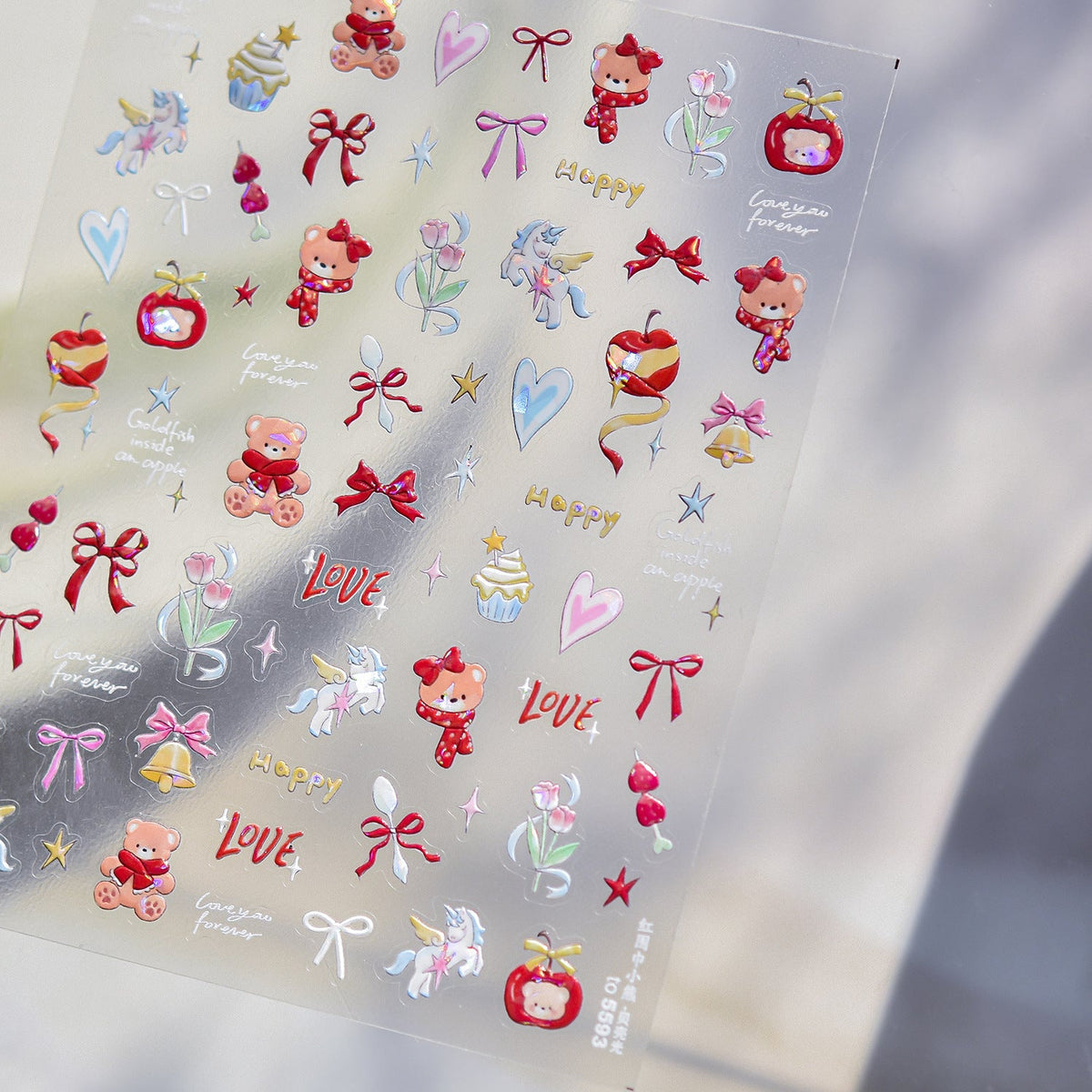 Hello Claws | Bear Apple Cake Nail Deco Sticker