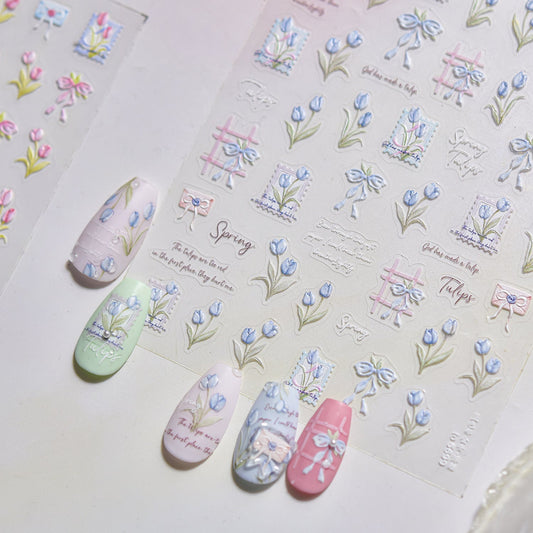 Hello Claws | Pink Tulip Nail Deco Sticker