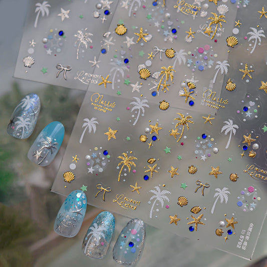 Hello Claws | Metallic Seashell Summery Beach Vibe Nail Deco Sticker (Copy)