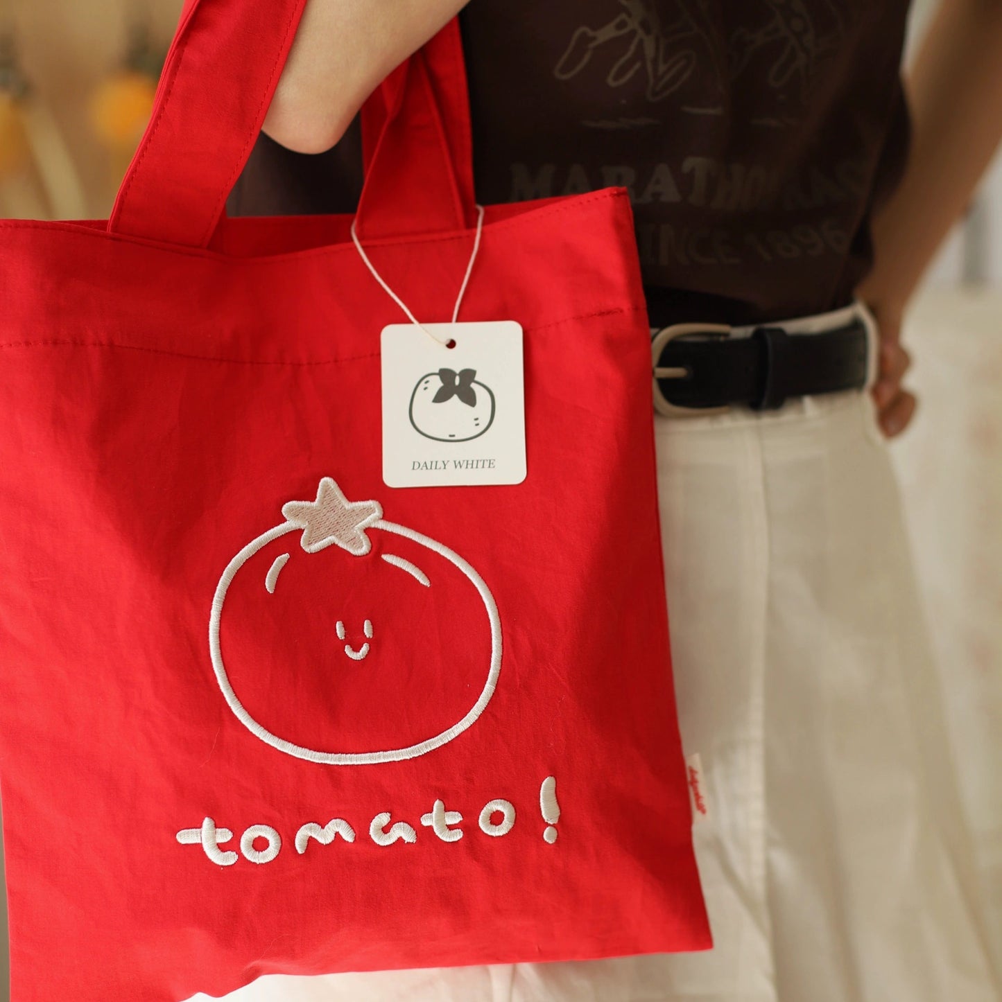 Daily White | Tomato Canvas Bag