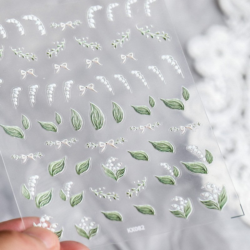 Hello Claws | Green Flower Nail Deco Sticker