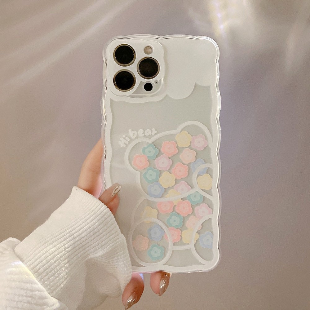 White bear mini flower iPhone case