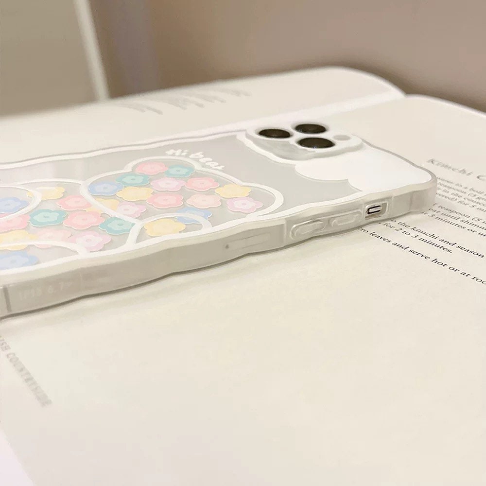 White bear mini flower iPhone case