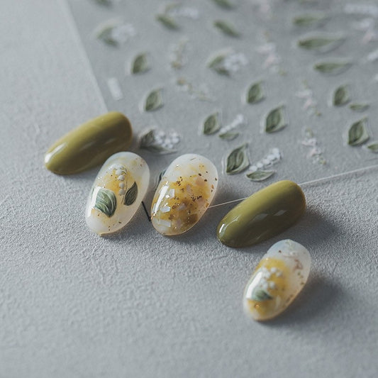 Hello Claws | Green Flower Nail Deco Sticker