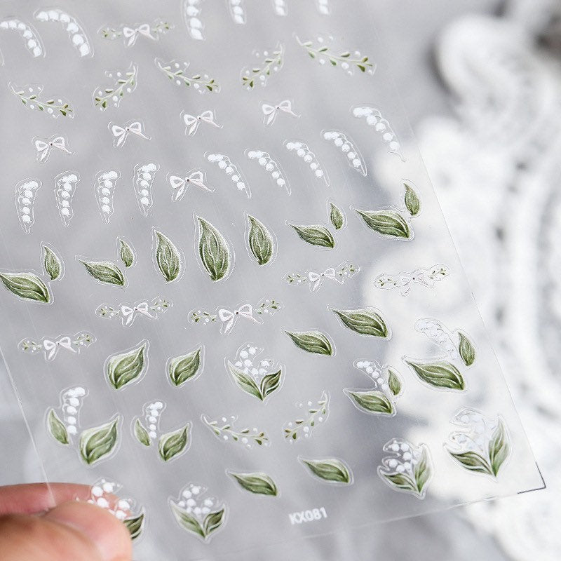 Hello Claws | Green Flower Nail Deco Sticker