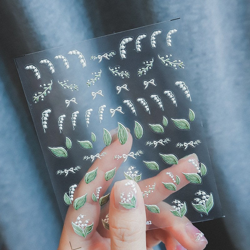 Hello Claws | Green Flower Nail Deco Sticker