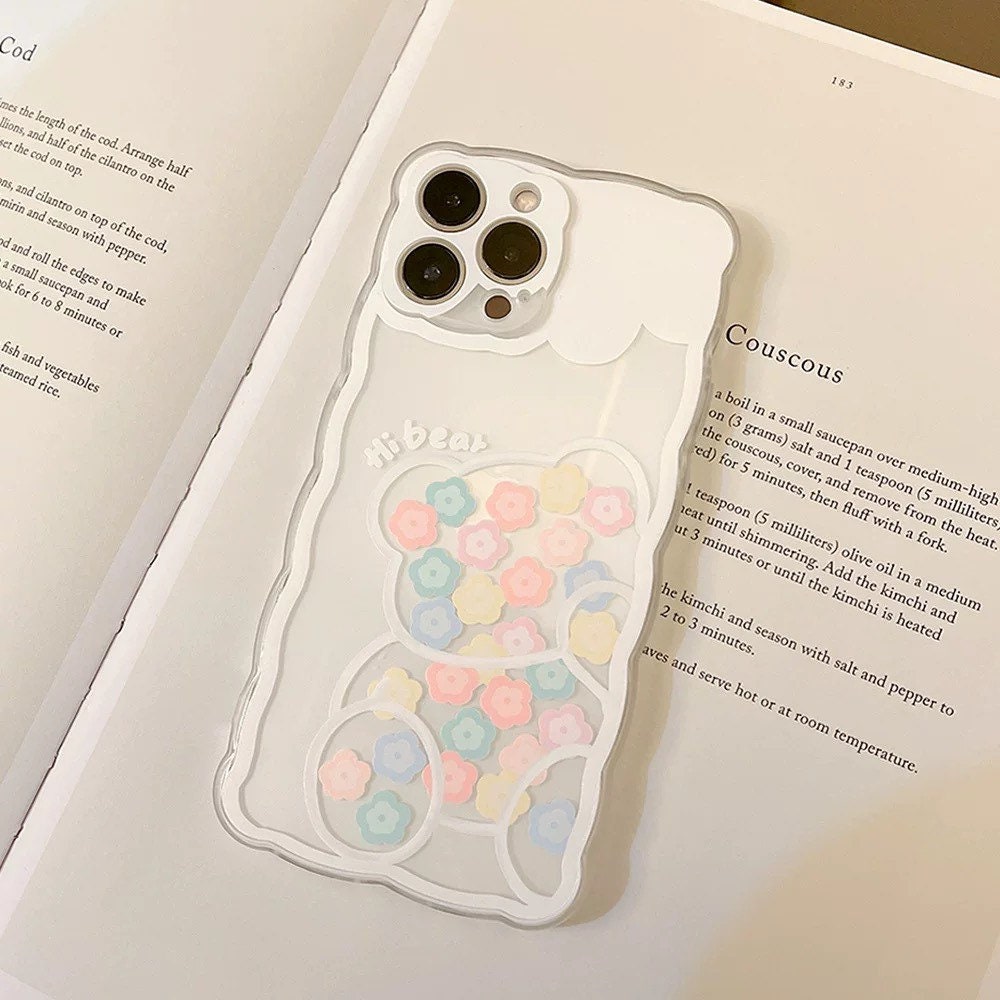 White bear mini flower iPhone case