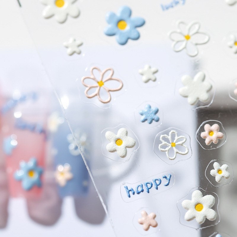 Hello Claws | Blue Flower Nail Deco Sticker