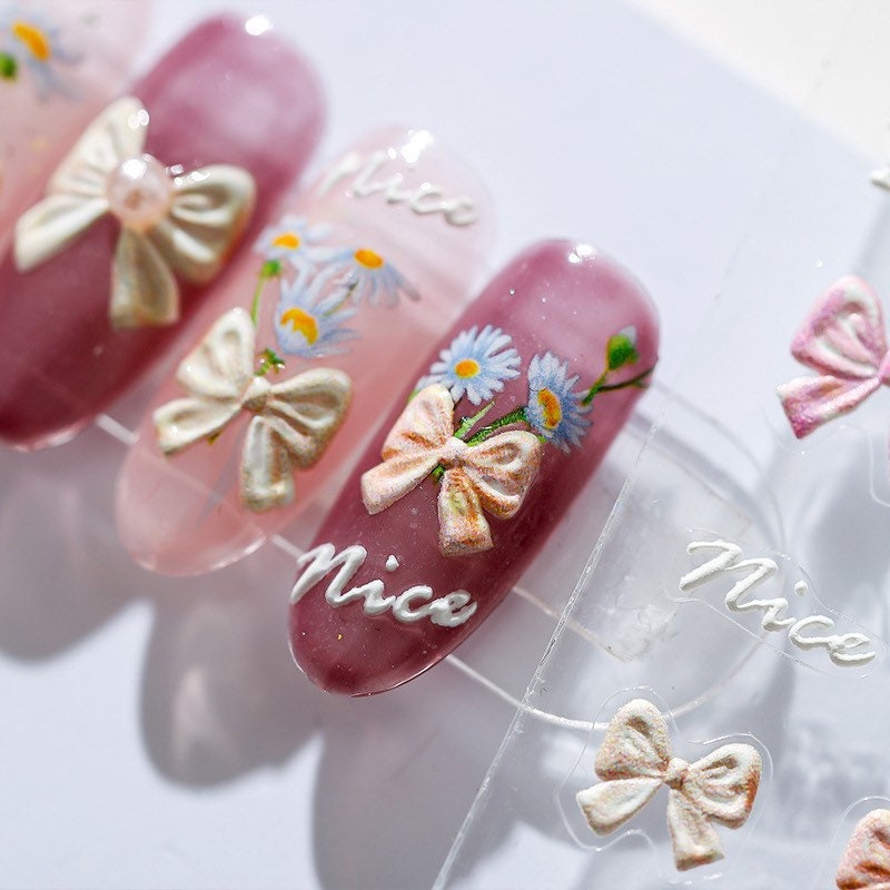 Hello Claws | Pink Bowknot Nail Deco Sticker