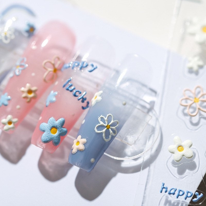 Hello Claws | Blue Flower Nail Deco Sticker