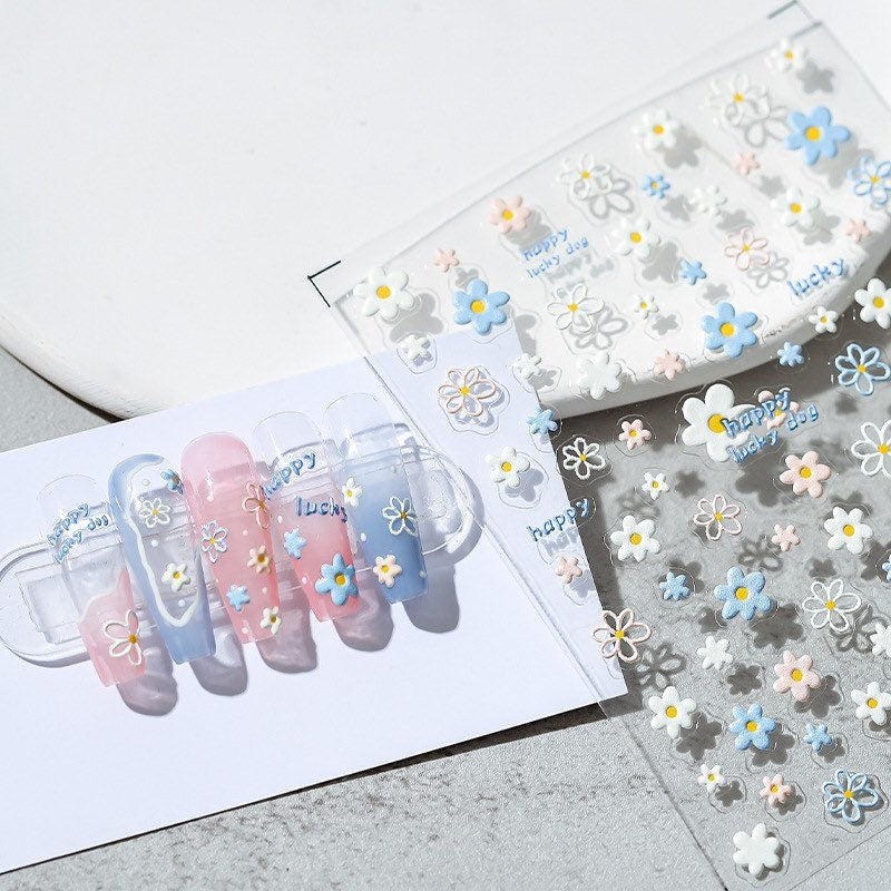 Hello Claws | Blue Flower Nail Deco Sticker