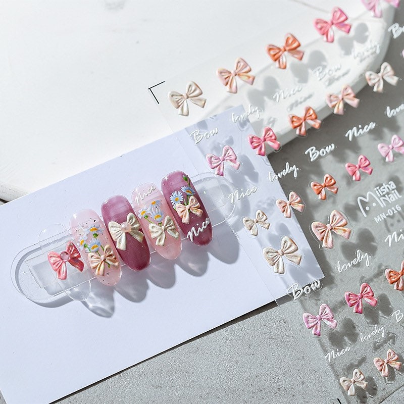Hello Claws | Pink Bowknot Nail Deco Sticker
