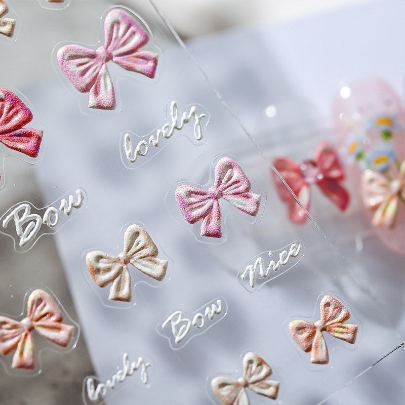 Hello Claws | Pink Bowknot Nail Deco Sticker