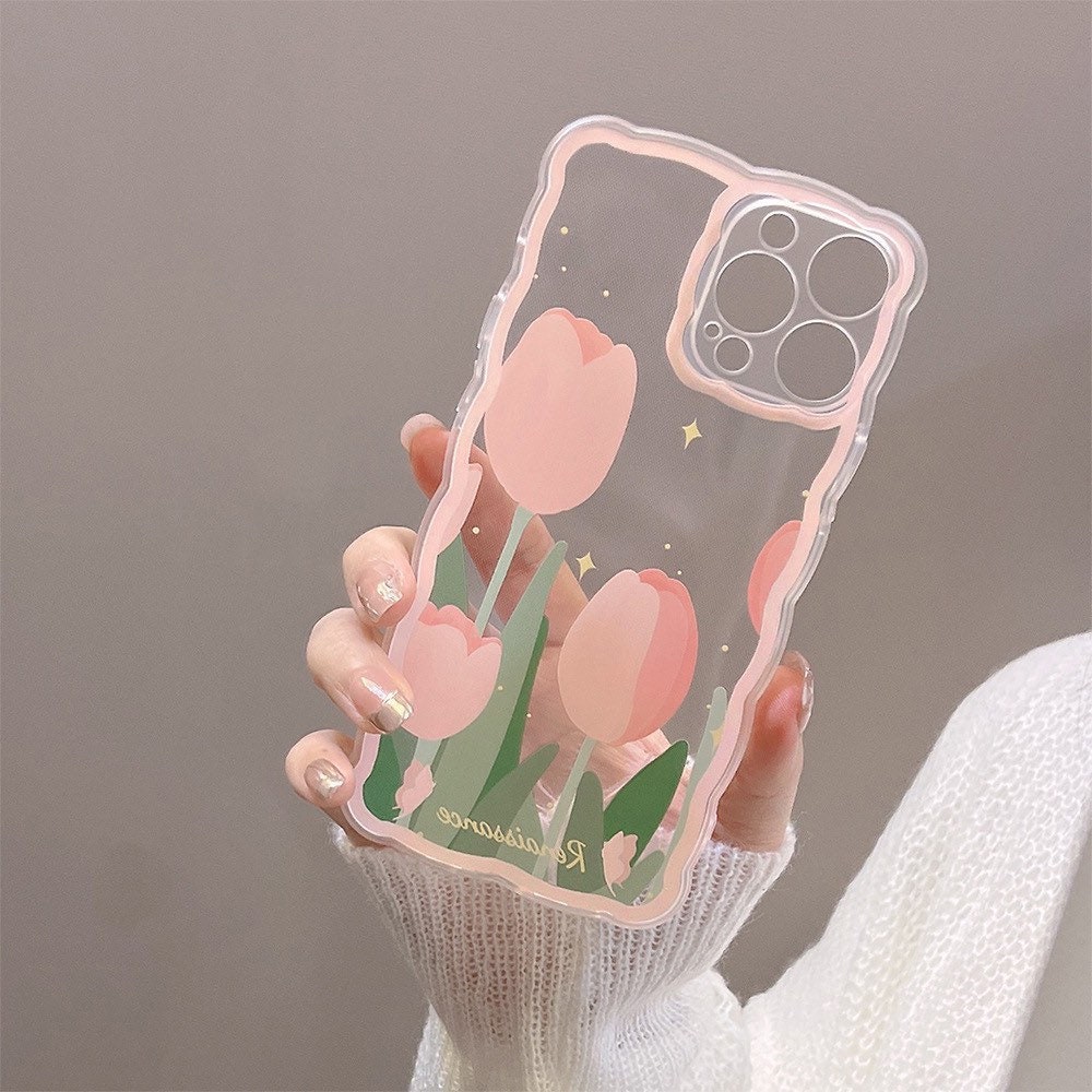 Pink tulips iPhone case