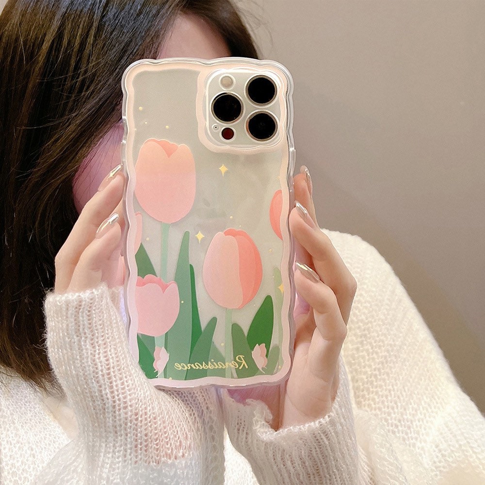 Pink tulips iPhone case