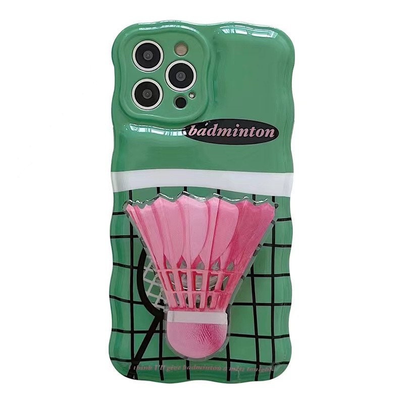 Pink badminton iPhone case