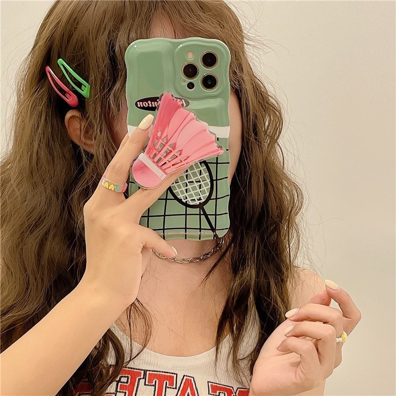Pink badminton iPhone case