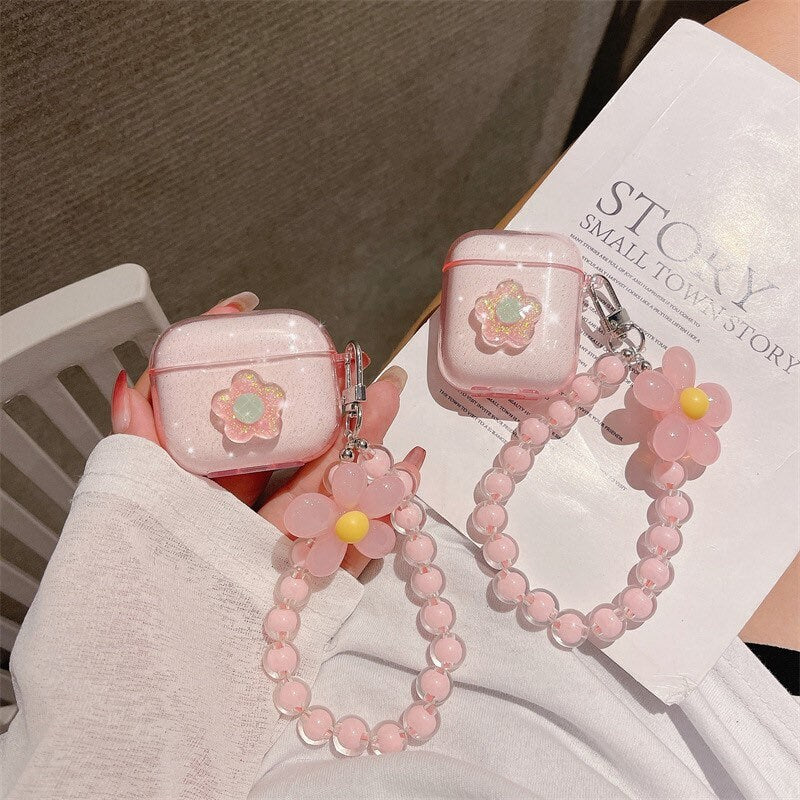 Pink Cherry Flower Airpods Case