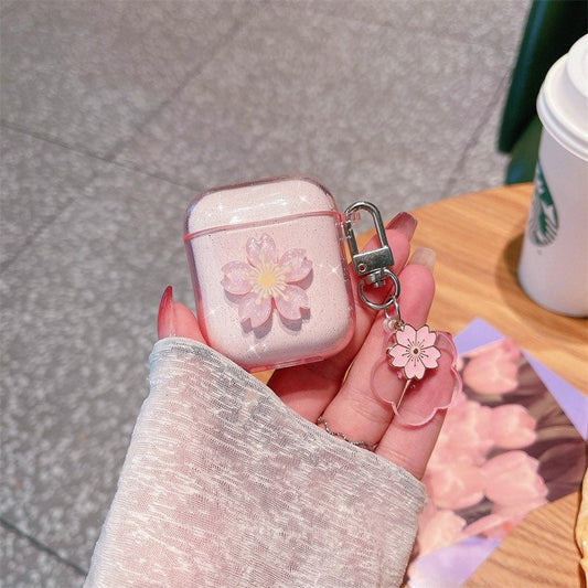 Pink Cherry Flower Airpods Case